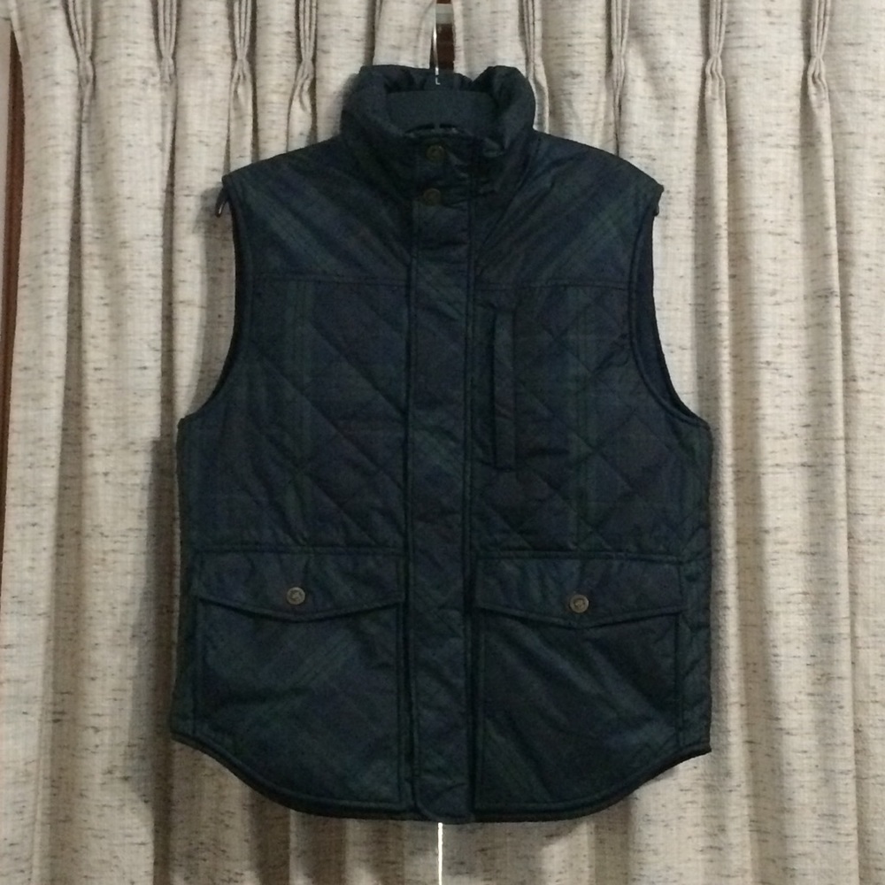 Southern Proper Varsity Vest in Navy Plaid
